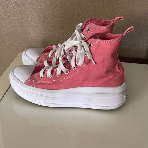 Pink Chuck Taylor All Star Move Platform Canvas big kids size 4.5 - Picture 3 of 6